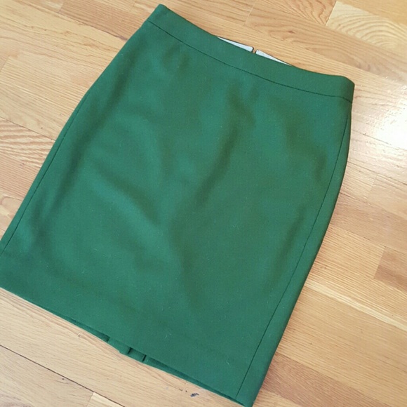 🆕️$158 J. CREW☘Green Versitile Midi Pencil Skirt - Picture 2 of 6